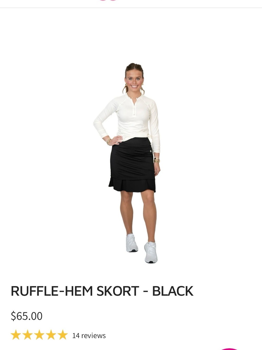 Black Ruffle-Hem Mini Skirt